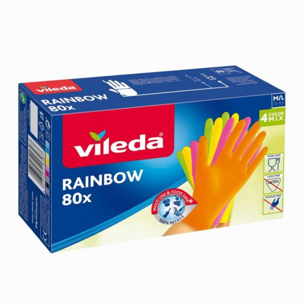 12x Vileda Rainbow Handschoenen 80 Stuks