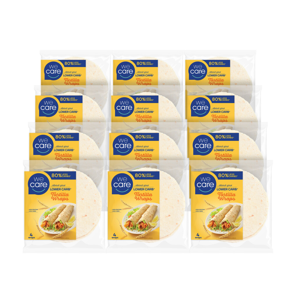 12x WeCare Lower Carb Tortilla Wraps 160 gr