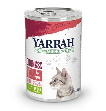 Yarrah Bio Kattenvoer Chunks Kip - Rund 405 gr