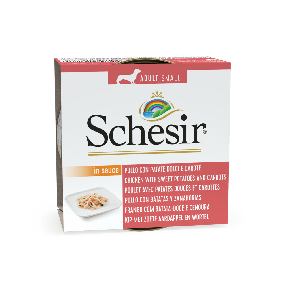 14x Schesir Hondenvoer Kip - Aardapppel Wortel in Saus 85 gr