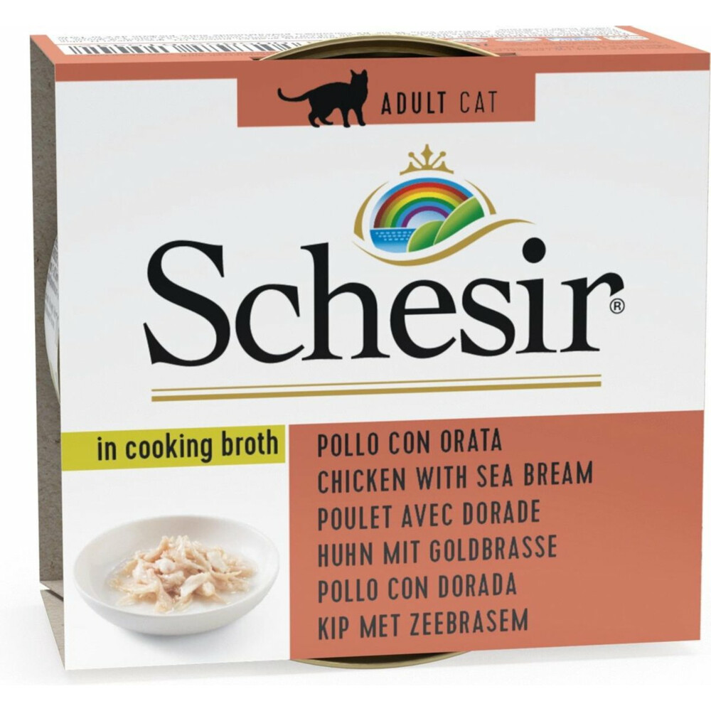 Schesir Kattenvoer Gekookte Kip en Zeebrasem 70 gr