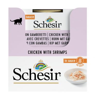 14x Schesir Kattenvoer Kip - Garnaal in Saus 70 gr