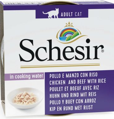 14x Schesir Kattenvoer Kip - Rund - Rijst 85 gr