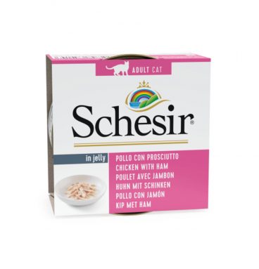 14x Schesir Kattenvoer Kip en Ham in Gelei 85 gr