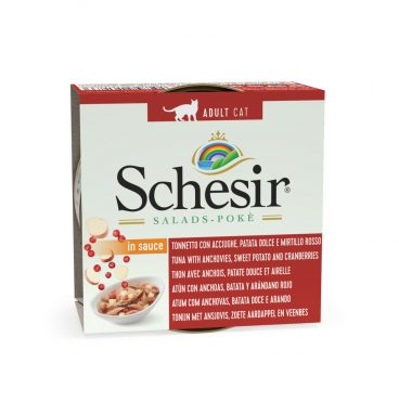 Schesir Kattenvoer Tonijn - Ansjovis - Aardappel in Saus 85 gr