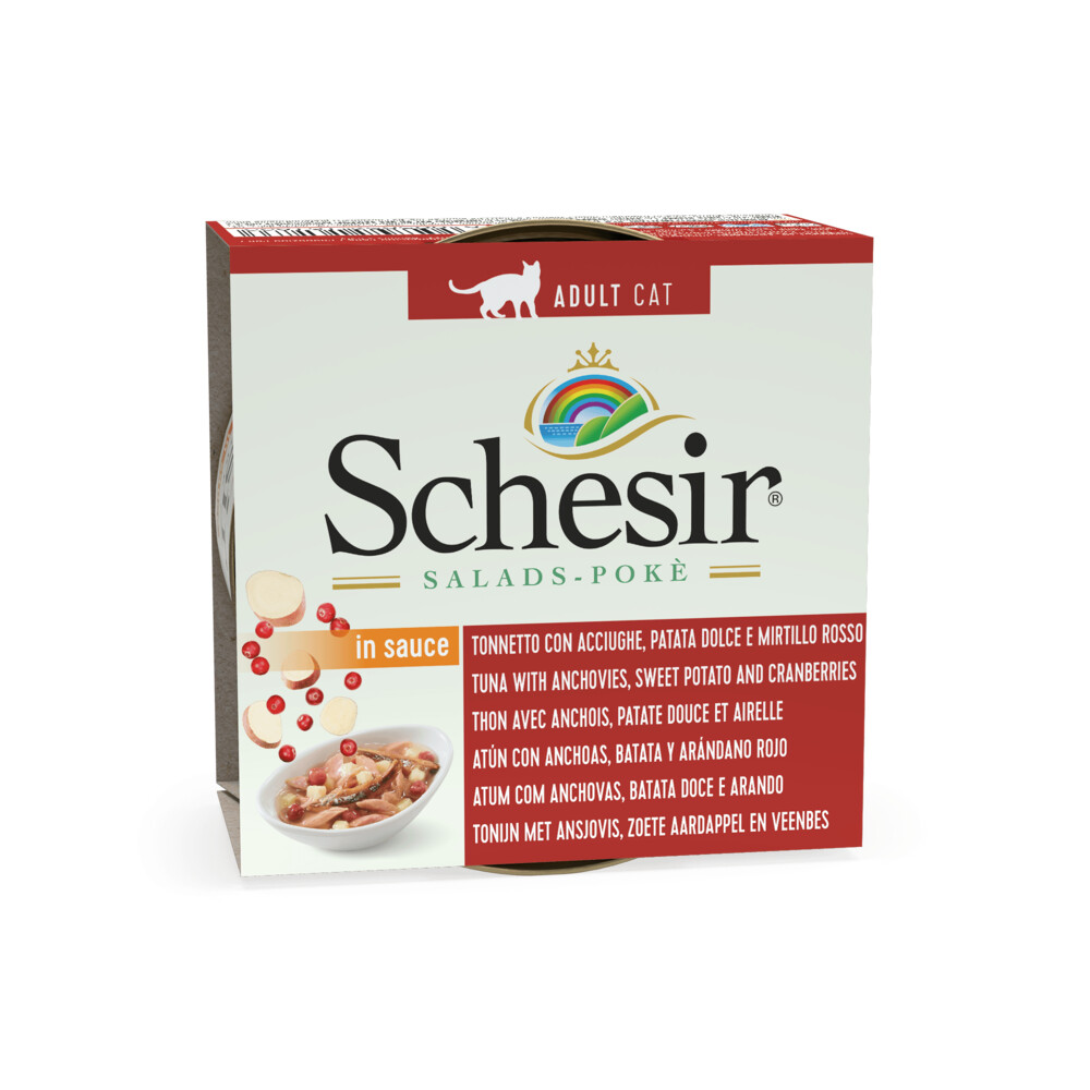 Schesir Kattenvoer Tonijn - Ansjovis - Aardappel in Saus 85 gr