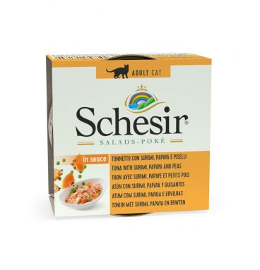 14x Schesir Kattenvoer Tonijn - Surimi - Papaya - Erwt in Saus 85 gr