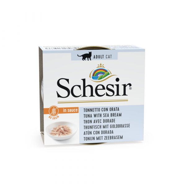 Schesir Kattenvoer Tonijn Zeebrasem in Saus 70 gr