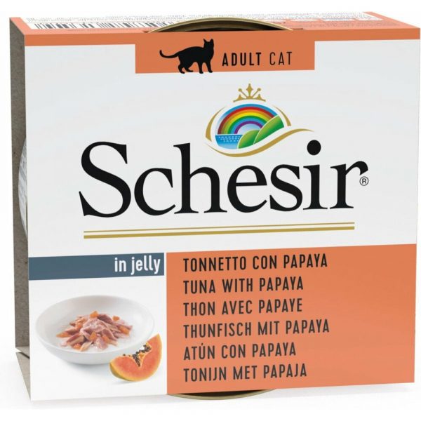 14x Schesir Kattenvoer Tonijn en Papaya in Gelei 75 gr