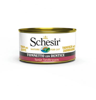 14x Schesir Kattenvoer Tonijn en Tandbrasem 85 gr