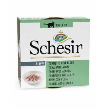 14x Schesir Kattenvoer Tonijn en Zeewier in Gelei 85 gr