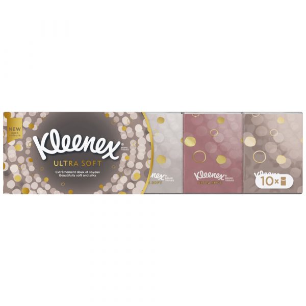 3x Kleenex Ultrasoft Zakdoekjes 10 pakjes