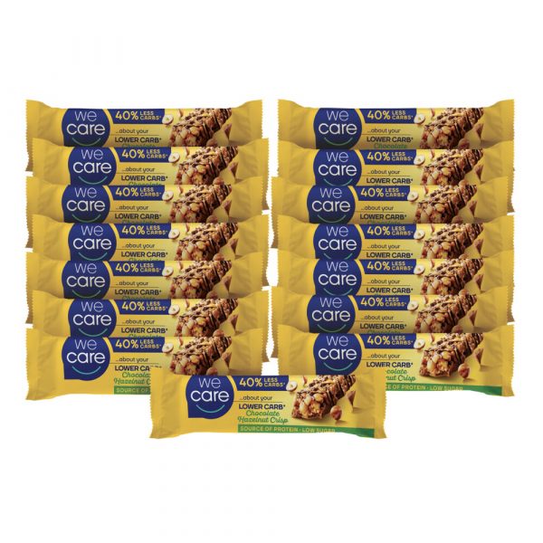 15x WeCare Lower Carb Reep Chocolate Hazelnut Crisp 37 gr