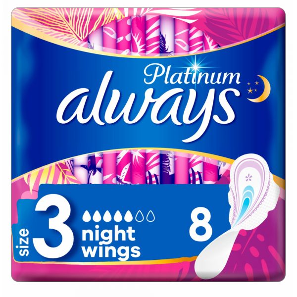 2+1 gratis: Always Maandverband Platinum Night 8 stuks