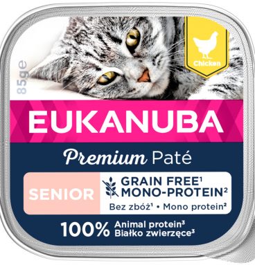 Eukanuba Kippen Pate Graanvrij Senior Kat 85 gr