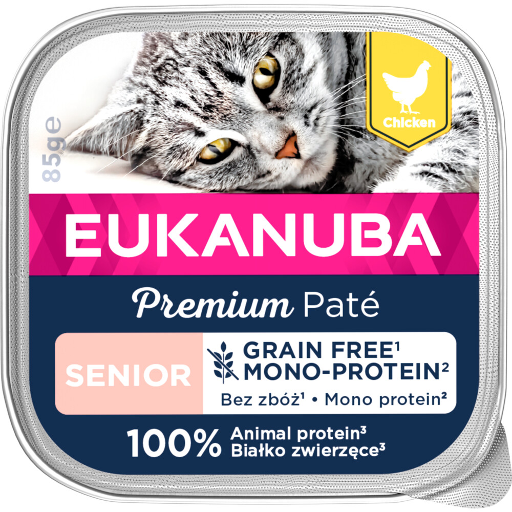 Eukanuba Kippen Pate Graanvrij Senior Kat 85 gr