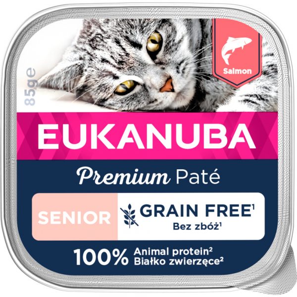 Eukanuba Zalm Pate Graanvrij Senior Kat 85 gr