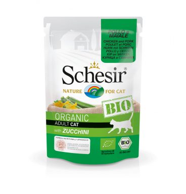 16x Schesir Kattenvoer Bio Kip - Varken - Courgette 85 gr