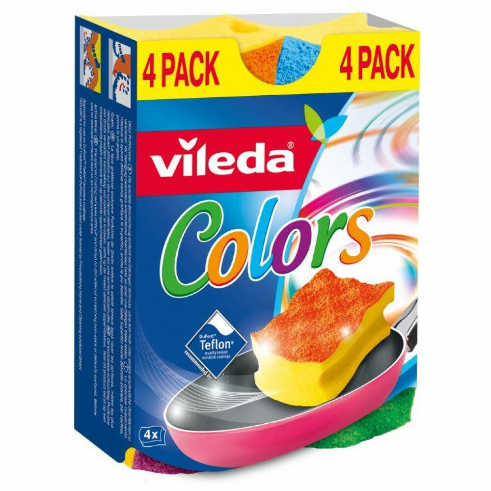 Vileda Schuursponzen Colors 4 stuks