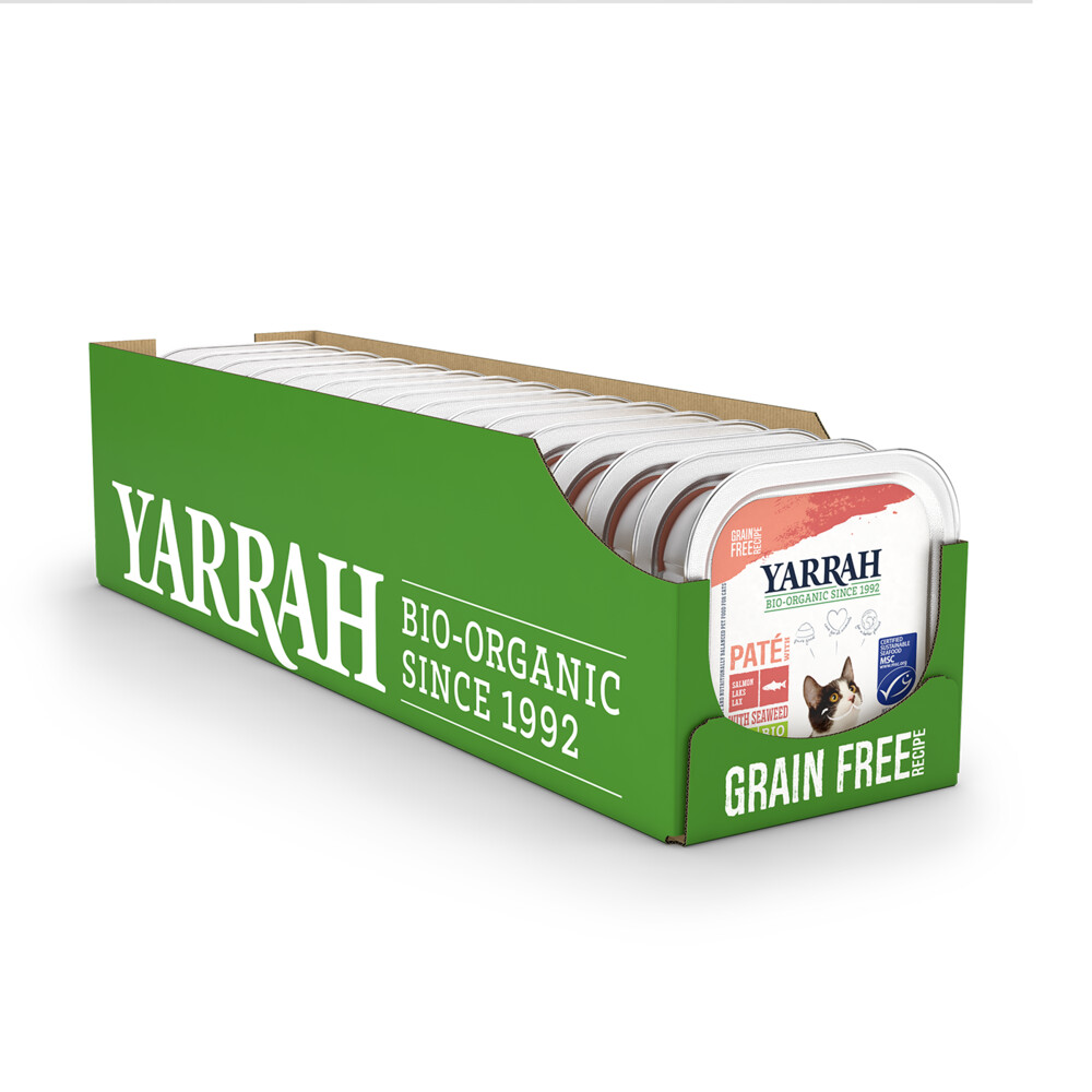 16x Yarrah Bio Kattenvoer Paté Zalm 100 gr