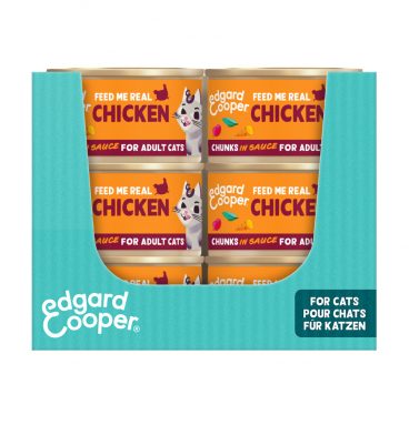 18x Edgard&Cooper Kattenvoer Chunks Kip 85 gr