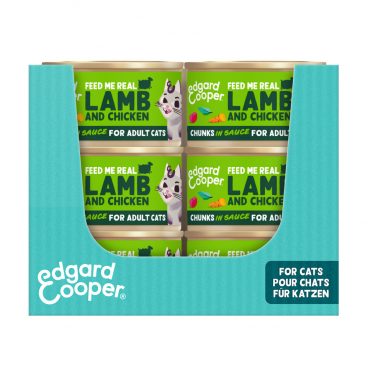 18x Edgard&Cooper Kattenvoer Chunks Lam - Kip 85 gr