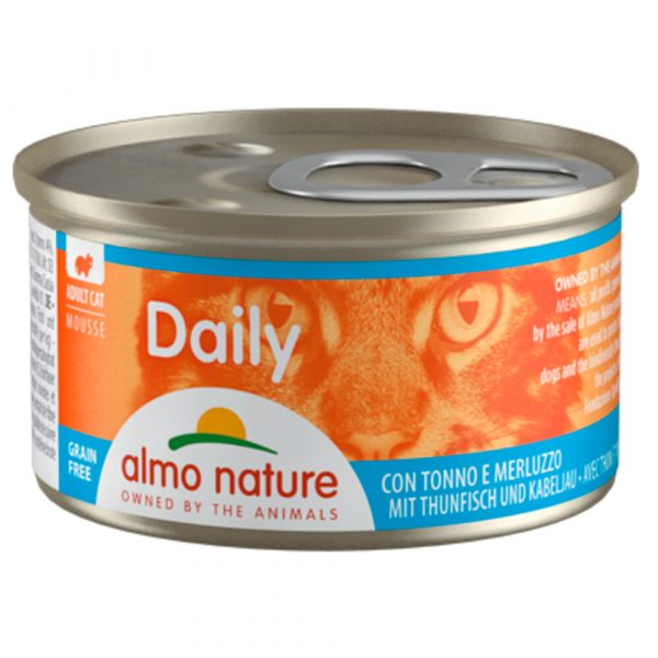 Almo Nature Daily Mousse Kattenvoer Tonijn - Kabeljauw 85 gr