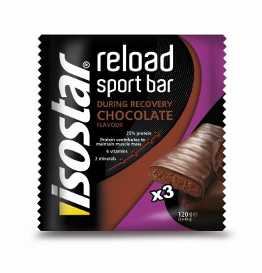 6x Isostar Reload Sportreep Chocolade 3 x 40 gr