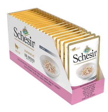 20x Schesir Kattenvoer Kip - Ham in Gelei 85 gr