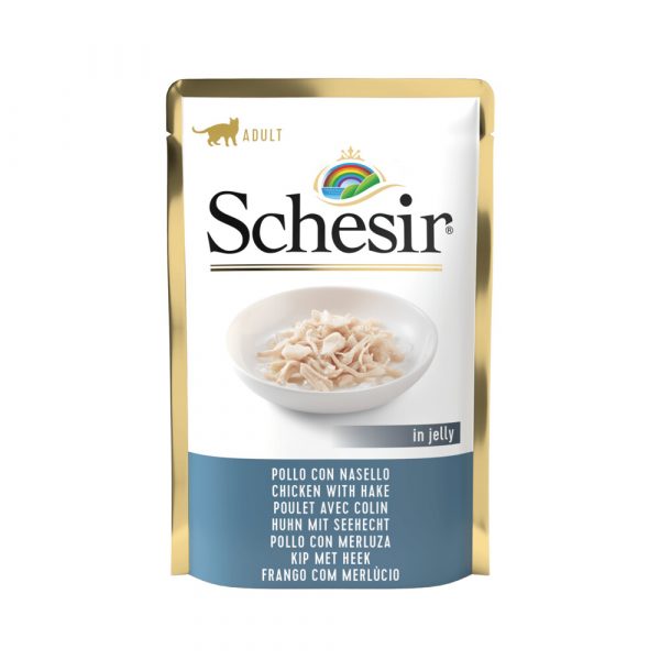 20x Schesir Kattenvoer Kip - Heek in Gelei 85 gr