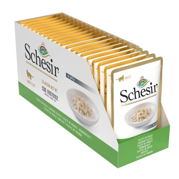 20x Schesir Kattenvoer Kipfilet in Gelei 85 gr