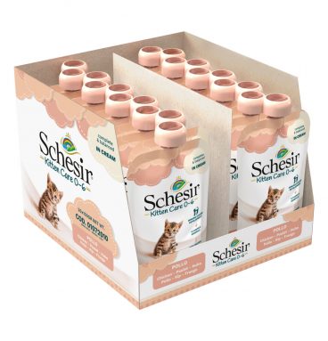 20x Schesir Kattenvoer Kitten 0-6 Kip in Cream 150 gr