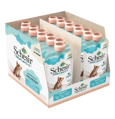 20x Schesir Kattenvoer Kitten 0-7 Tonijn in Cream 150 gr