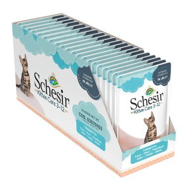 20x Schesir Kattenvoer Kitten 3-13 Tonijn in Gelei 85 gr