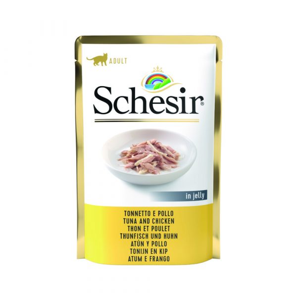 Schesir Kattenvoer Pouch Tonijn - Kip in Gelei 85 gr