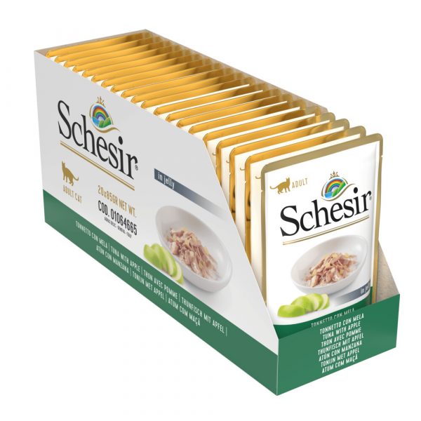 20x Schesir Kattenvoer Tonijn - Appel in Gelei 85 gr