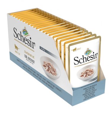 20x Schesir Kattenvoer Tonijn - Heek in Gelei 85 gr