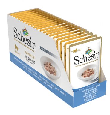 20x Schesir Kattenvoer Tonijn - Makreel in Gelei 85 gr