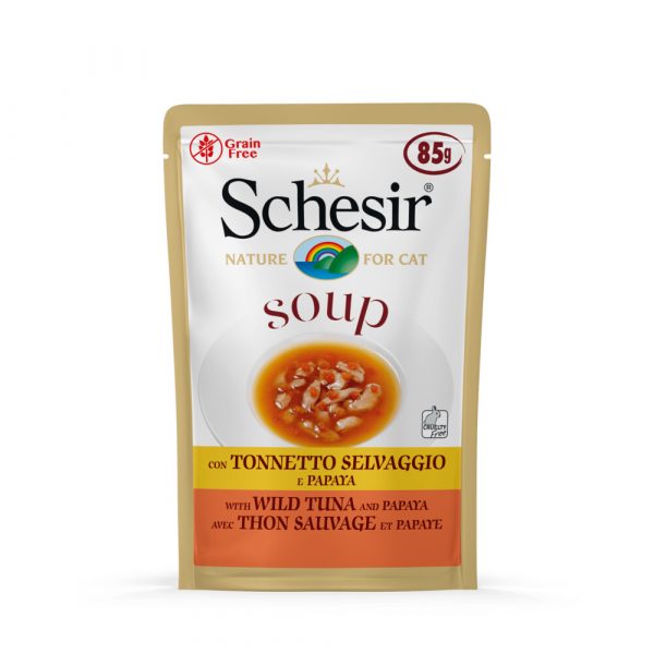 20x Schesir Kattenvoer Wilde Tonijn - Papaya Soup 85 gr