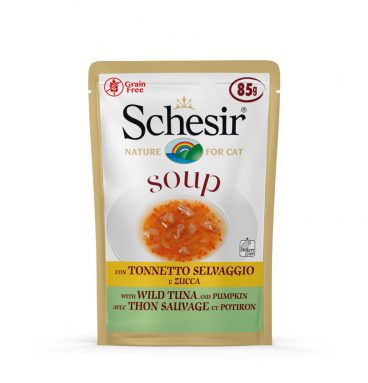 20x Schesir Kattenvoer Wilde Tonijn - Pompoen Soup 85 gr