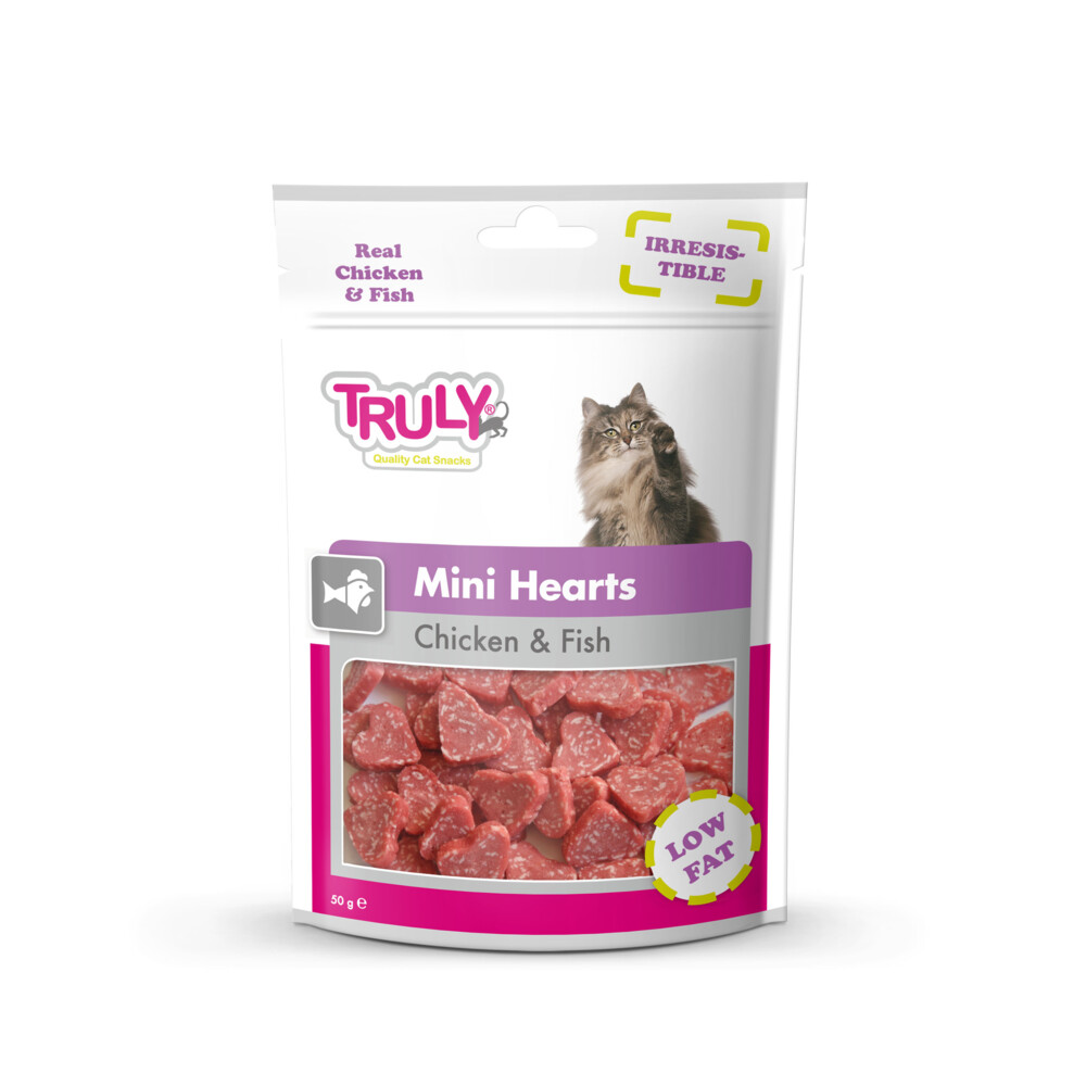 Truly Cat Snacks Mini Hearts Kip&Vis 50 gr