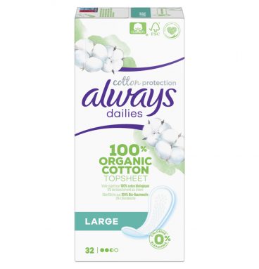 10x Always Dailies Inlegkruisjes Cotton Protection Large 32 stuks