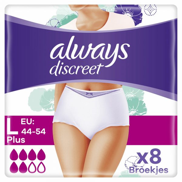 4x Always Discreet Broekjes L 8 stuks