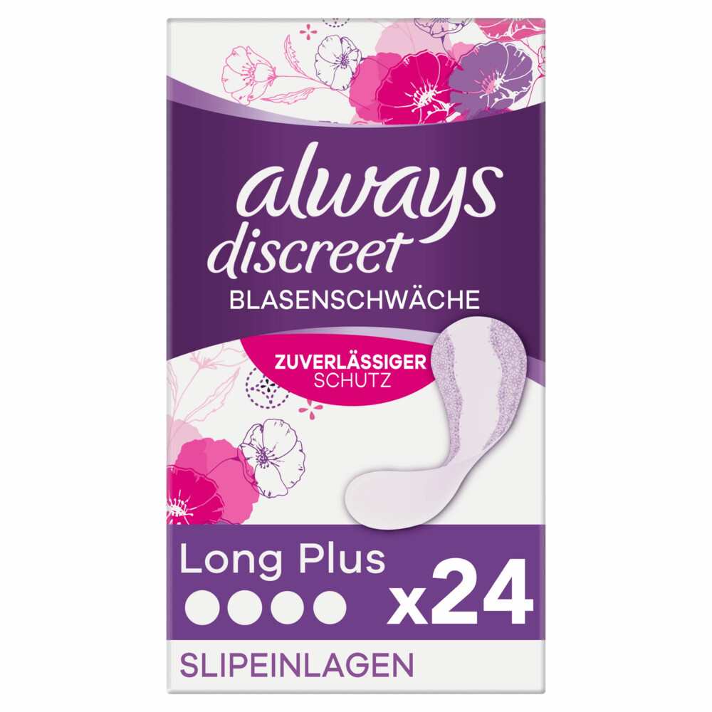 4x Always Discreet Long+ Inlegkruisjes Urineverlies 24 stuks