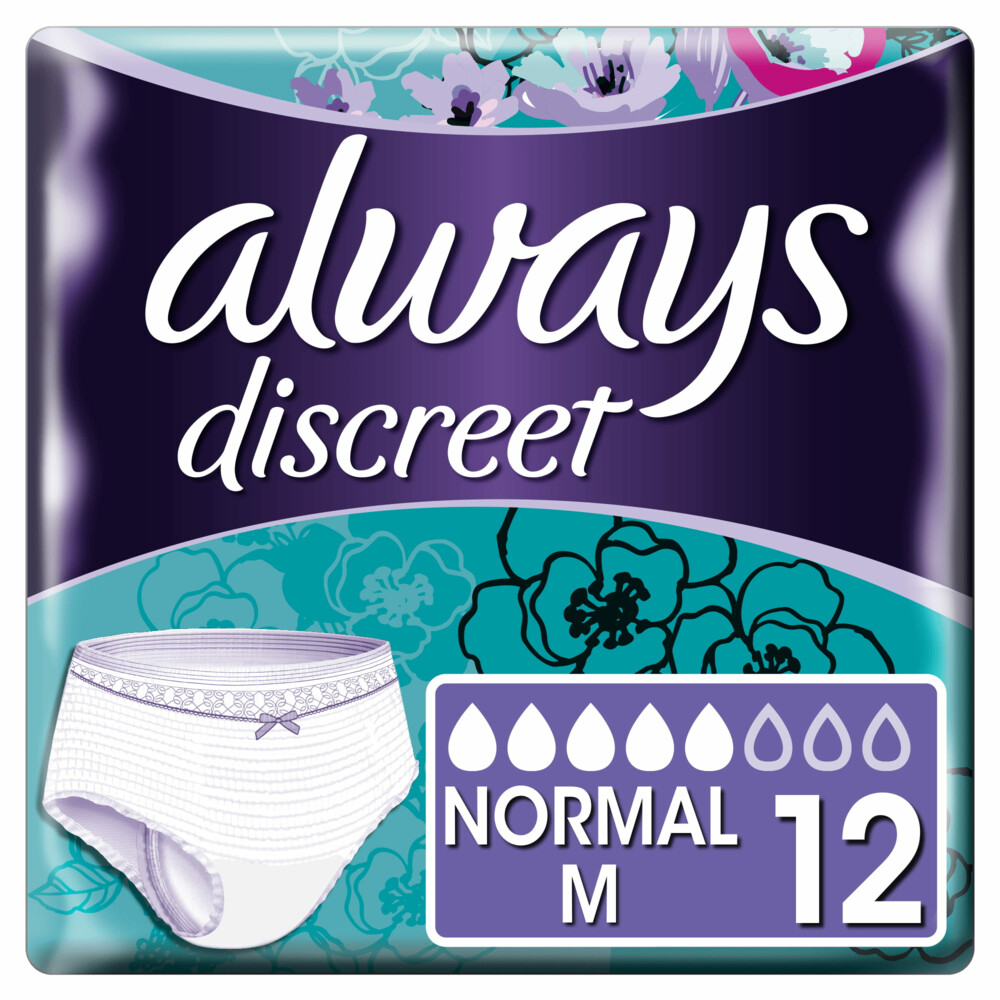 2+1 gratis: Always Discreet Underwear Normal M 12 stuks