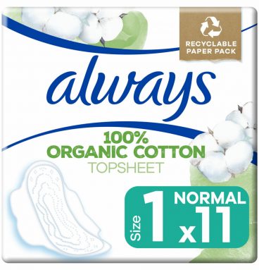 2+1 gratis: Always Maandverband Bio Cotton Protection Ultra Normal met Vleugels 11 stuks