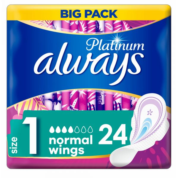 8x Always Maandverband Platinum Normal 24 stuks