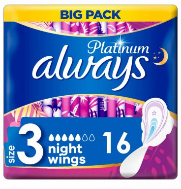 8x Always Maandverband Platinum Ultra Night 16 stuks