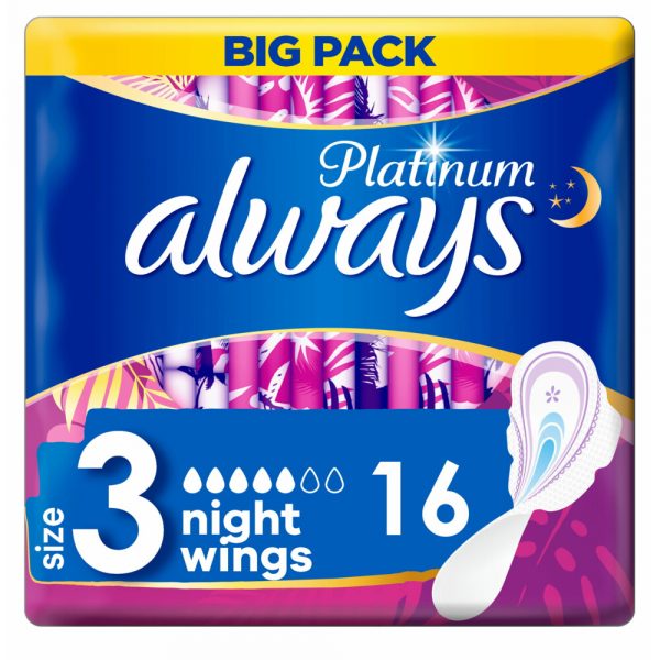 8x Always Maandverband Platinum Ultra Night 16 stuks