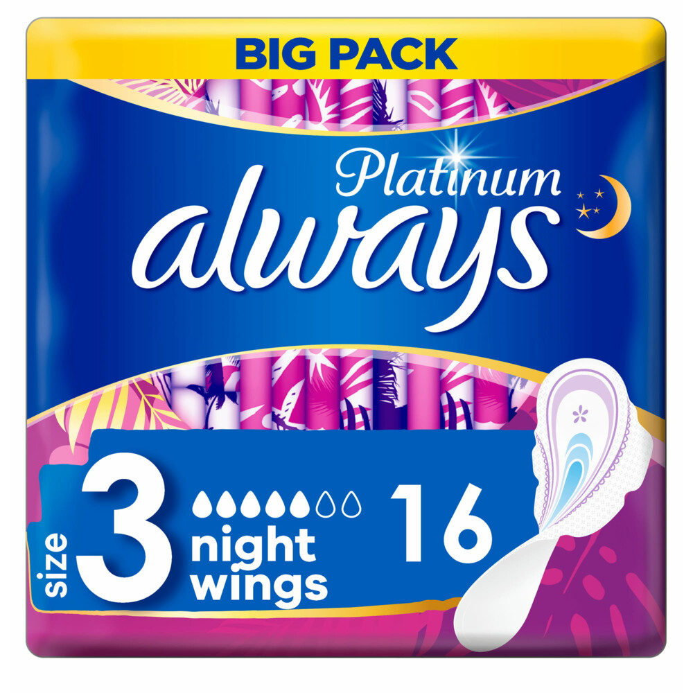 8x Always Maandverband Platinum Ultra Night 16 stuks